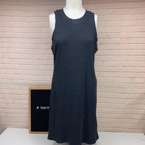 Madewell Ribbed Tank Stretch Gray Dress Large